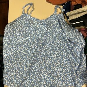 Old Navy Blue and White Floral Camisole